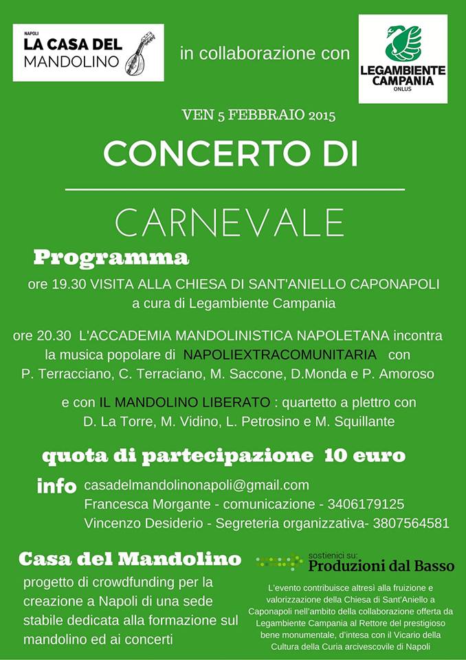 Concerto Carnevale 5 febbraio 2016