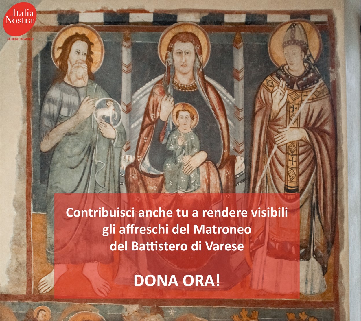 Raccolta fondi per riaprire il Matroneo del Battistero di Varese, il monumento più antico della città.