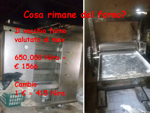 Cosa rimane: forno vecchio con danni da rivendere e furgone