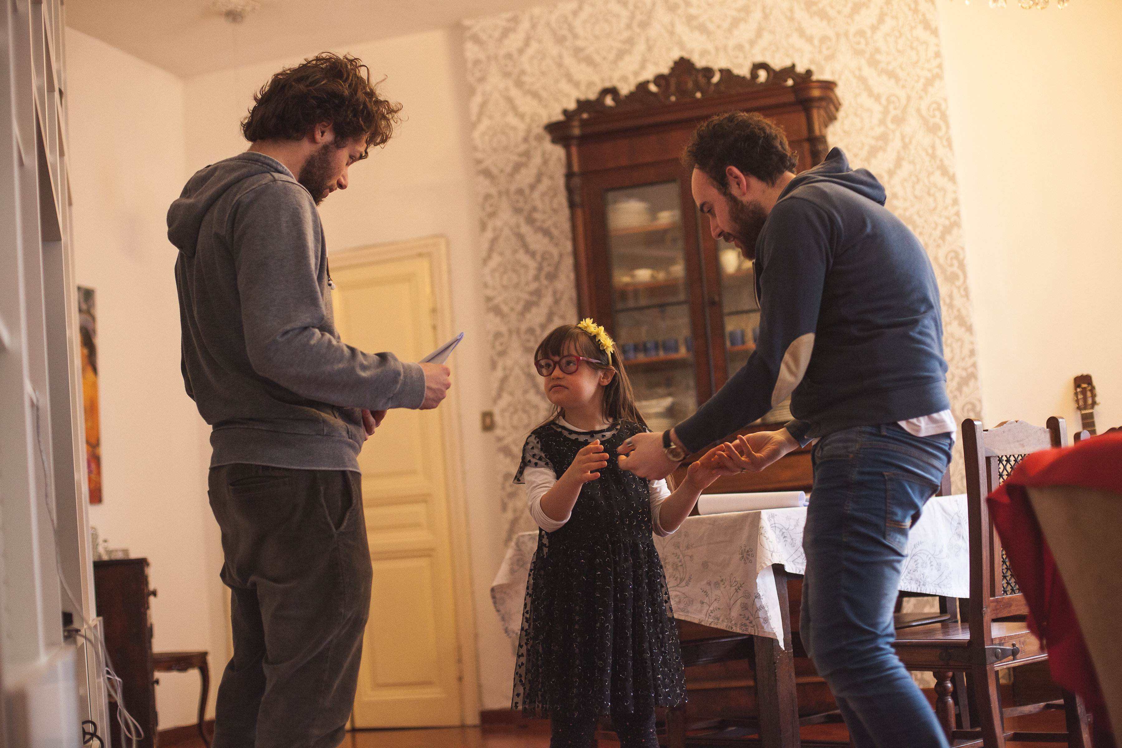 Ludovico, Miriam e Luca durante le prove