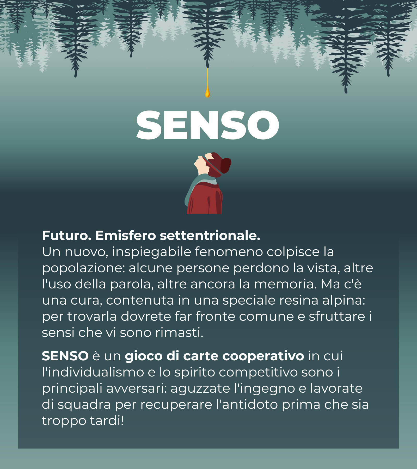 Futuro. Emisfero settentrionale.  Un nuovo, inspiegabile fenomeno chiamato sensosfera colpisce la popolazione: alcune persone perdono la vista, altre la voce, altre ancora la memoria. Ma c'è un un antidoto: dopo mesi di studio è stata scoperta una cura, celata in una speciali resina alpina… A voi spetta il compito di recuperarla.