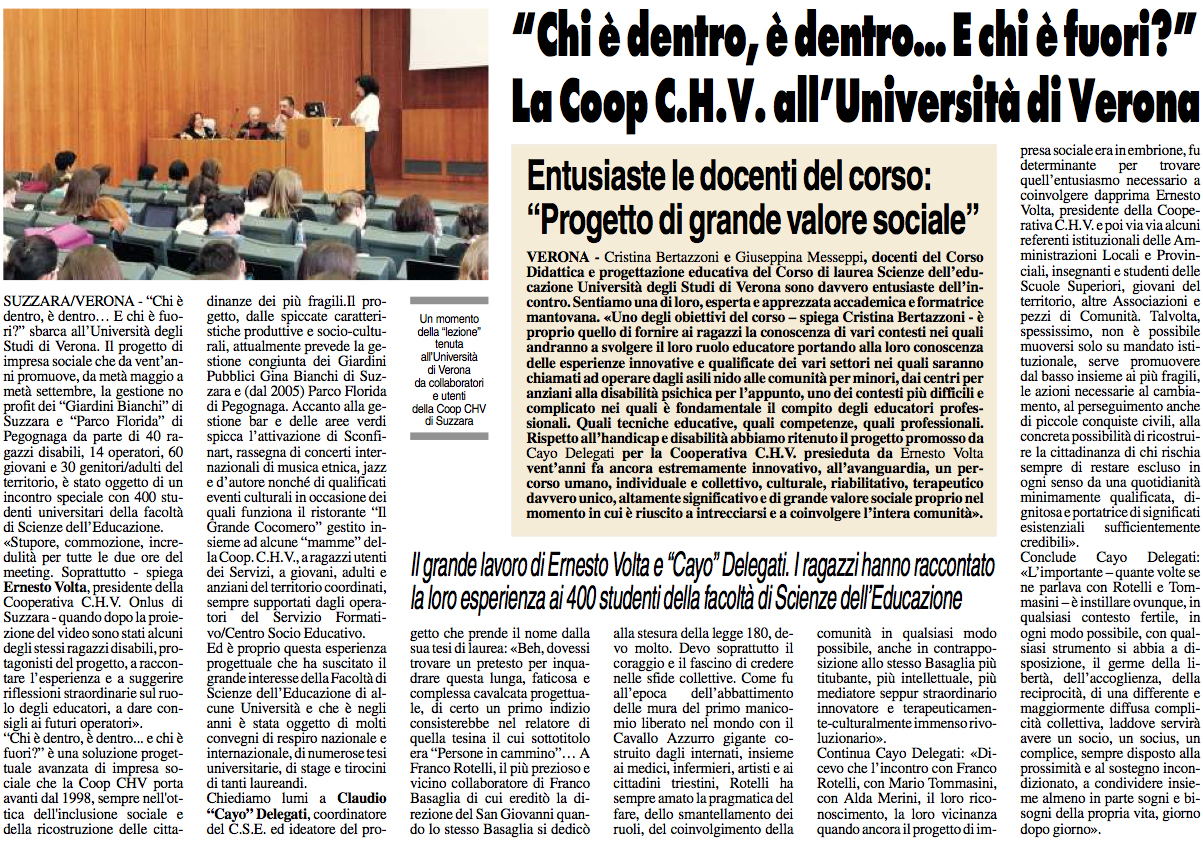 Chi è dentro, è dentro... E chi è fuori?impresa sociale  per l'inclusione sociale e la ricostruzione di cittadinanze fragili