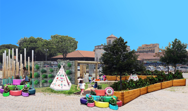 Giardino sensoriale per bambine e bambini alla Città dell'Altra Economia