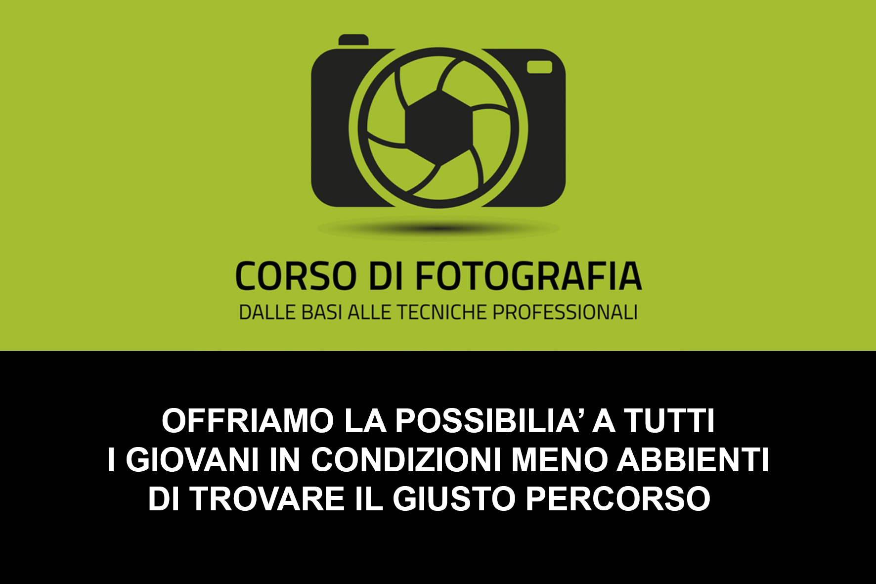 Corso di fotografia creativa per giovani meno abbienti