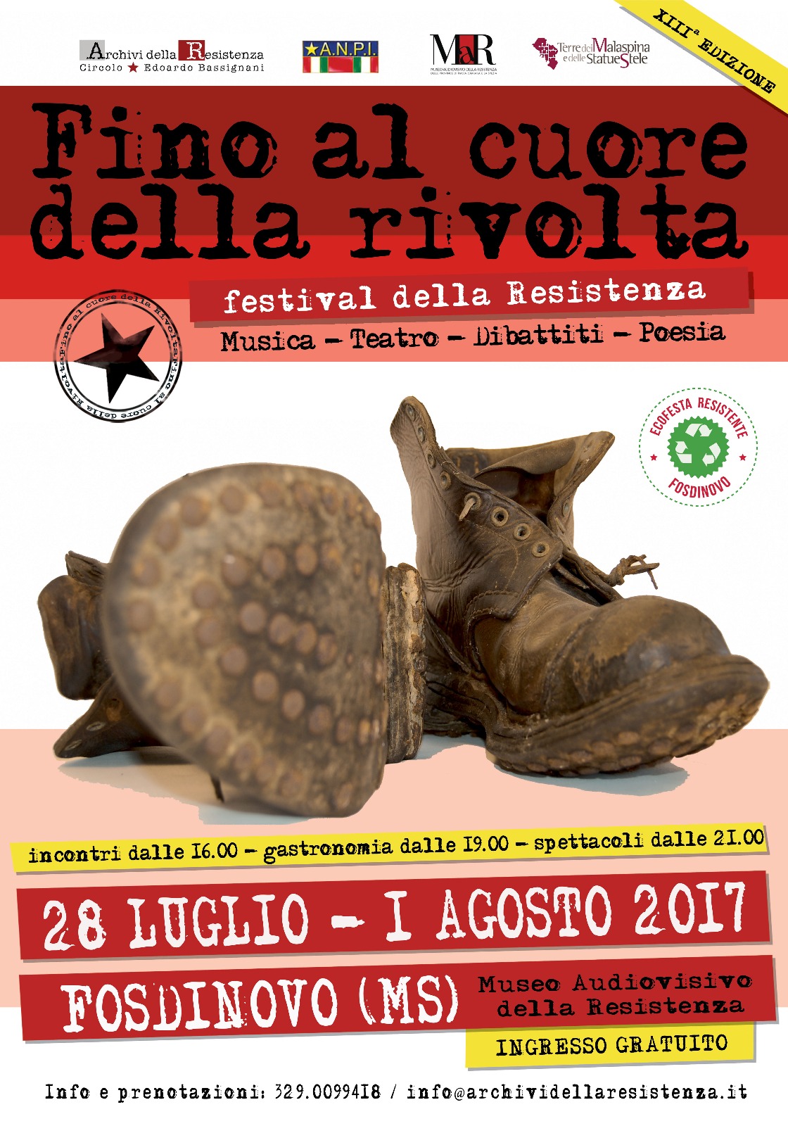 Fino al cuore della rivolta. XIII edizione festival della Resistenza 28 luglio - 1 agosto 2017