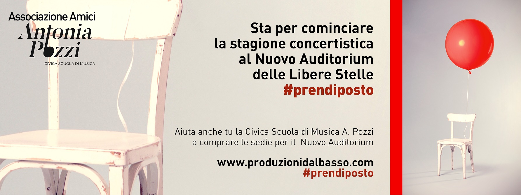 #PrendiPosto, Regala la tua sedia al Nuovo Auditorium delle Libere Stelle