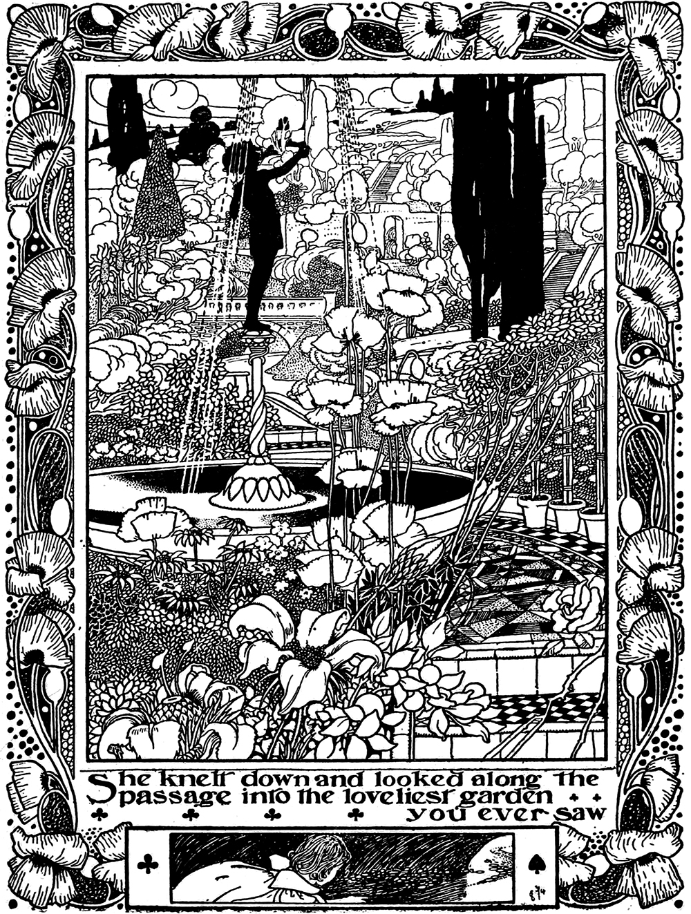 Alice in Wonderland Coloring book Illustrations by Charles Robinson