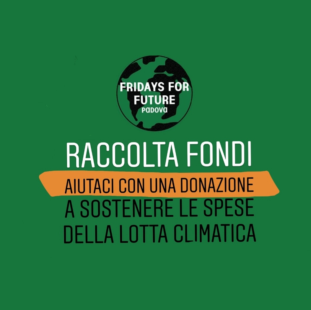 RACCOLTA FONDI Fridays For Future Padova *** Aiutaci a sostenere le spese per la lotta al cambiamento climatico ***