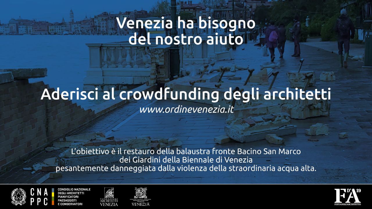 Venezia ha bisogno del nostro aiuto. - #AquaAlta -Aderisci al crowdfunding degli Architetti!