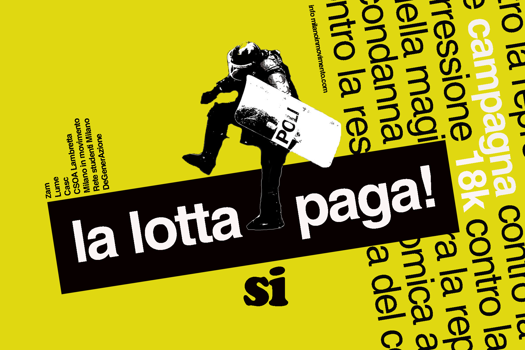 18k La lotta (si) paga! Raccolta fondi per sostenere la multa di 18.000 euro della cassazione contro il centro sociale Zam