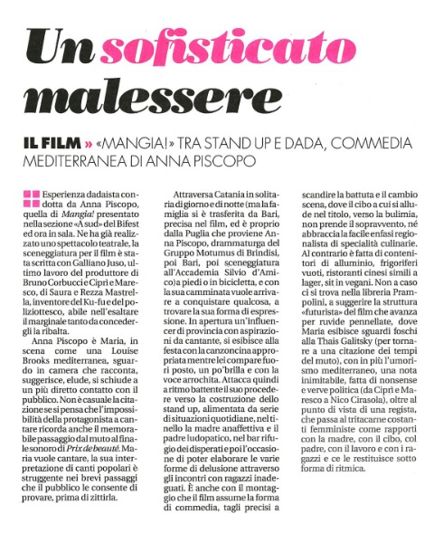 "Aiutaci a rendere possibile la distribuzione di MANGIA!"