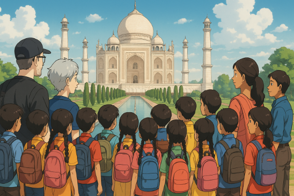 Tutti in gita al Taj Mahal