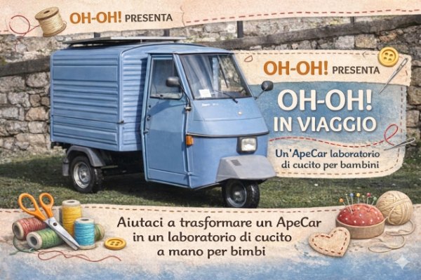 Trasformiamo un’ApeCar 50 in un laboratorio di cucito per bambini - Bottega OH-OH!