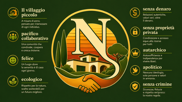 "Naturalis": il villaggio autarchico, libero dal denaro e dal crimine! "Naturalis": il villaggio autarchico, libero dal denaro e dal crimine!