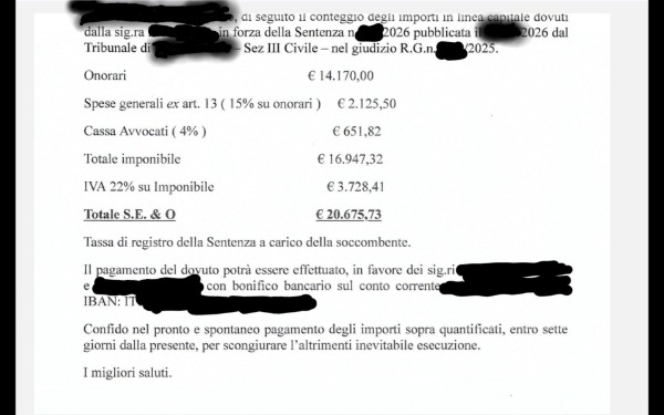 Fondi per il pagamento di spese legali