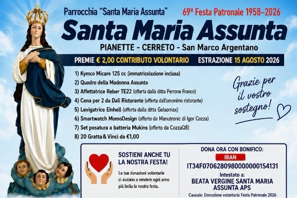 69° festa patronale in onore di Santa Maria Assunta 69° festa patronale in onore di Santa Maria Assunta