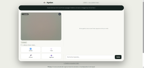 Kynion — comunicazione per le persone sorde, ovunque serva Kynion — comunicazione per le persone sorde, ovunque serva