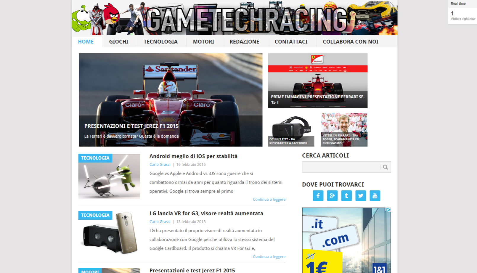 Sito di news su Tecnologia Giochi e Motori