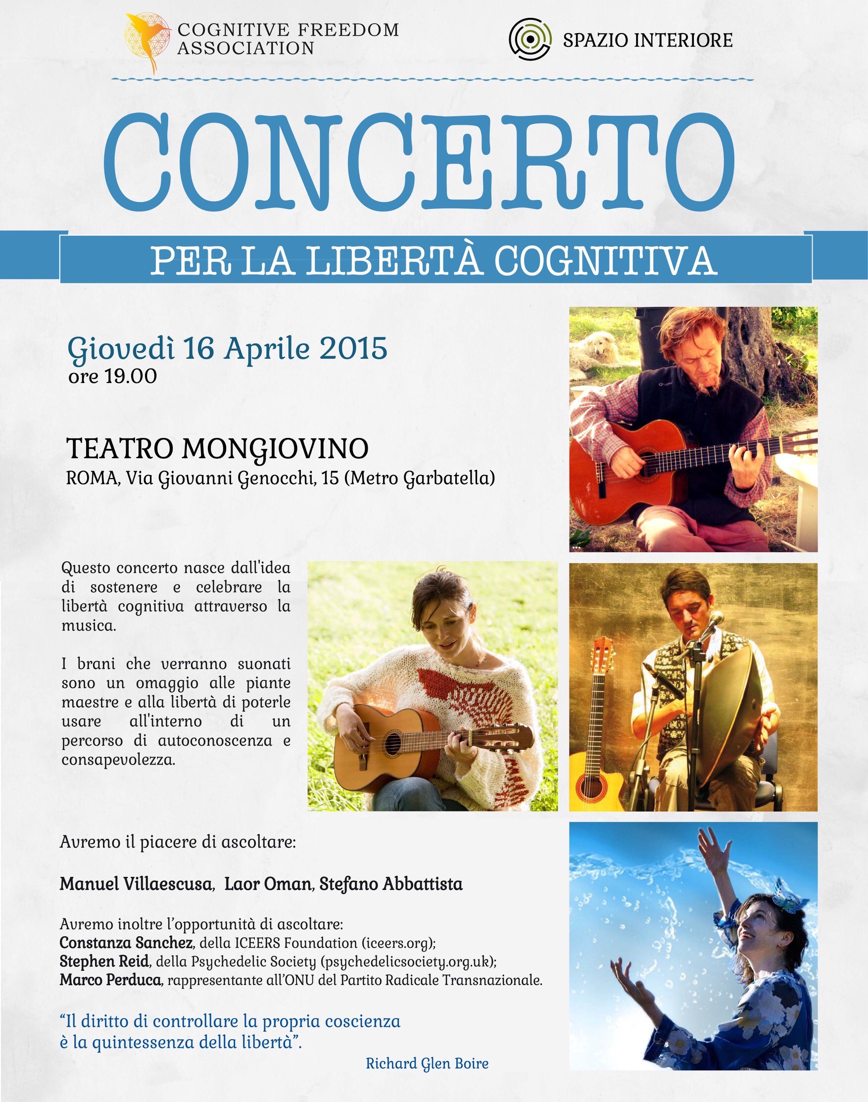 Musica che Cura -
Concerto per la Libertà Cognitiva Musica che Cura -
Concerto per la Libertà Cognitiva
