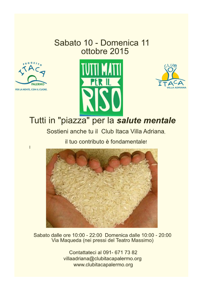 TUTTI MATTI PER IL RISO - 10 ottobre Giornata Mondiale della Salute Mentale - DONA ORA!